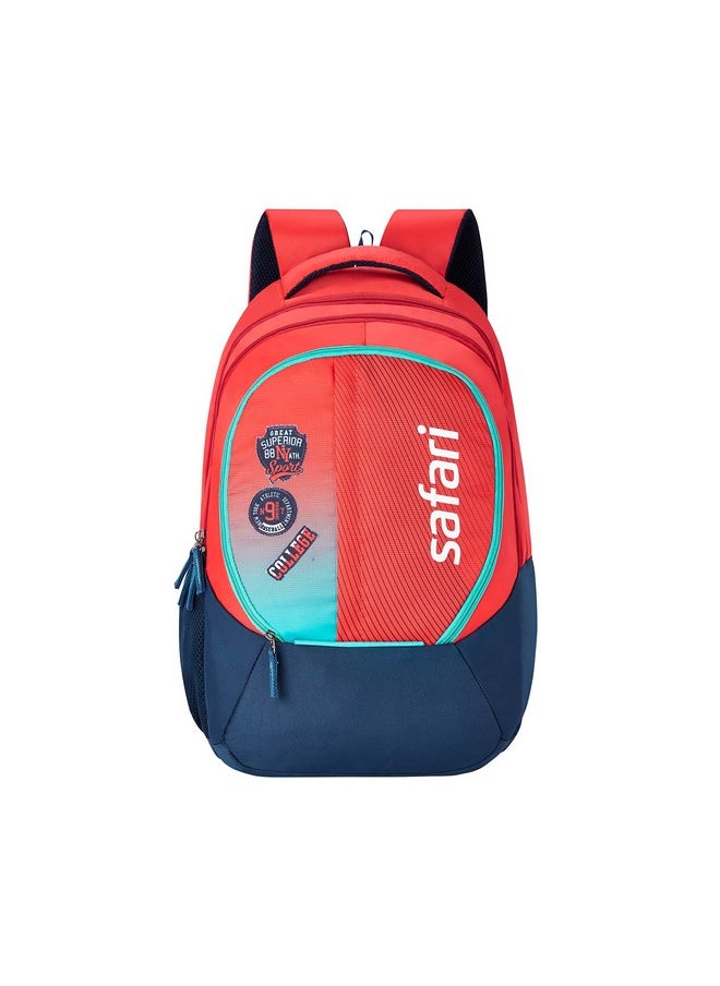Safari Safari Trio 15 Casual Backpack, 3 Compartments with Side and Front Pocket, Padded Back & Shoulders, 37L, Red  - Image 1