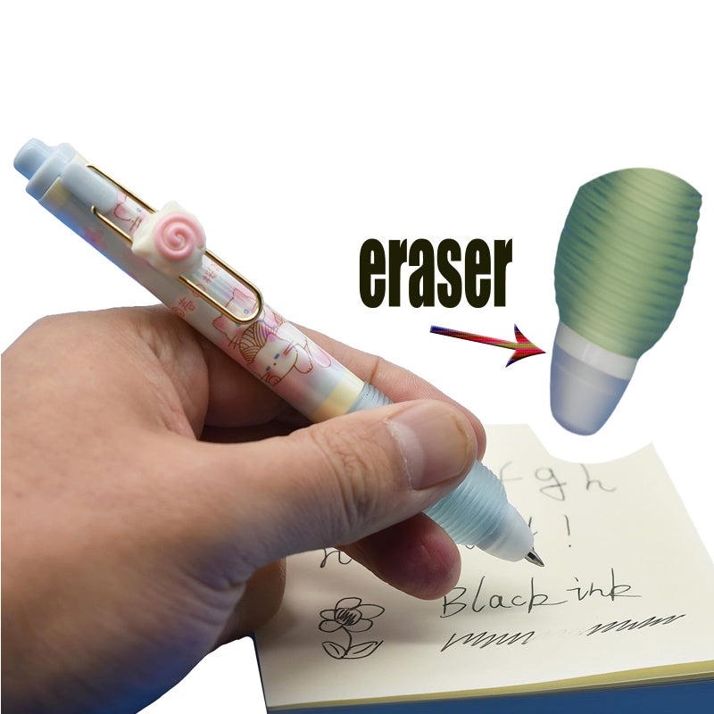 Lopenle 8 PCS Novelty Panda Sakura Erasable Pens Erasable Gel Pens With Black Ink For School Office Christmas Birthday Party - Image 2