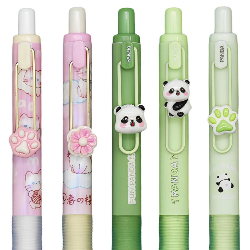 Lopenle 8 PCS Novelty Panda Sakura Erasable Pens Erasable Gel Pens With Black Ink For School Office Christmas Birthday Party - Image 5