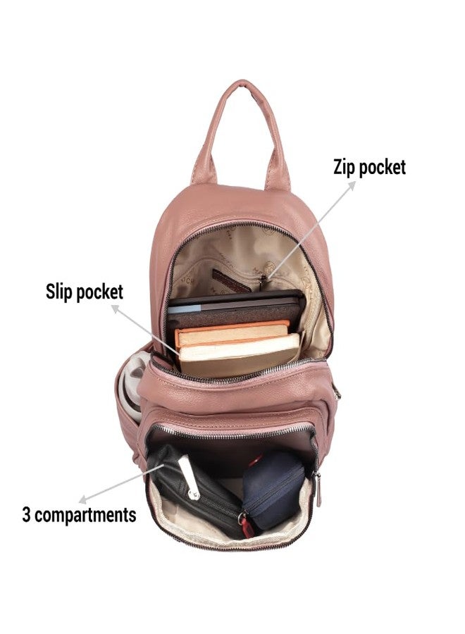 Mochi Women Pink Stylish Backpack (66-234) - Image 5