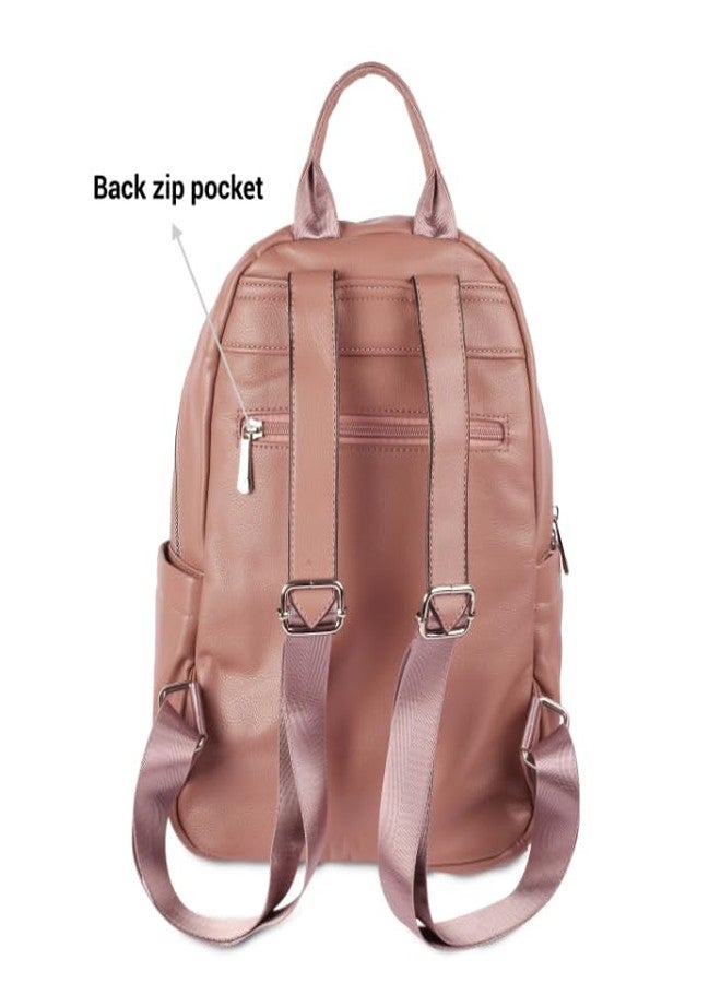 Mochi Women Pink Stylish Backpack (66-234) - Image 4