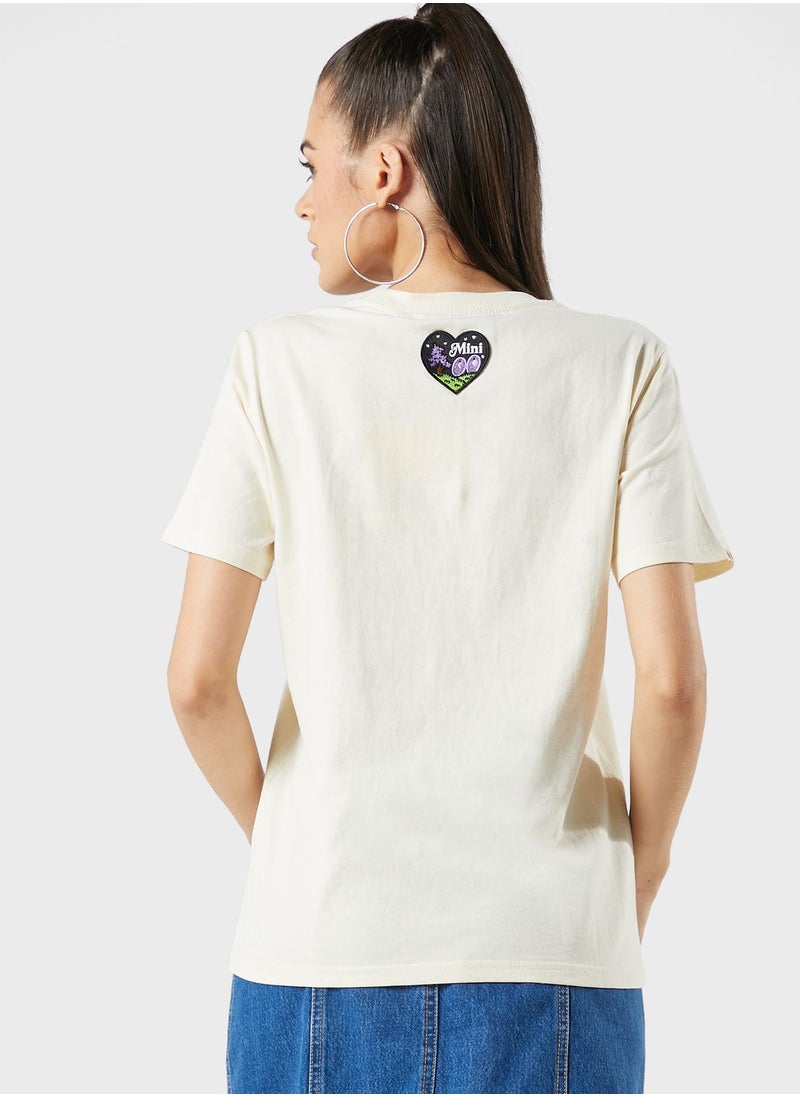 Mini Cream - Embro Badge T-Shirt - Image 1