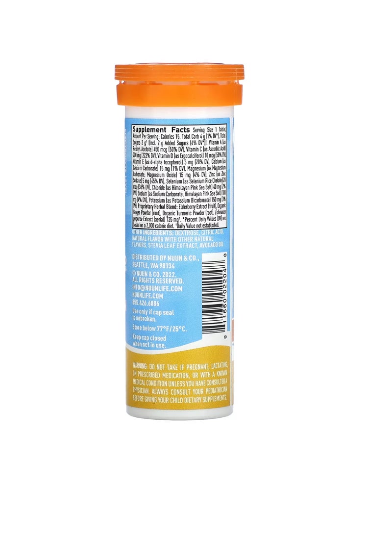 نون ترطيب يومي، لدعم المناعة، برتقال وحمضيات، 10 أقراص فوارة - Image 2