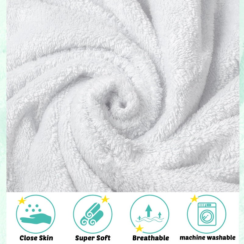 Chumia 6 Pack Baby Bath Towel Coral Fleece Soft Absorbent Newborn Hooded Towel for Kid 30 x 30 Inch Toddler Bath Blanket for Babies Infant Shower Gift(White, Green) - Image 2