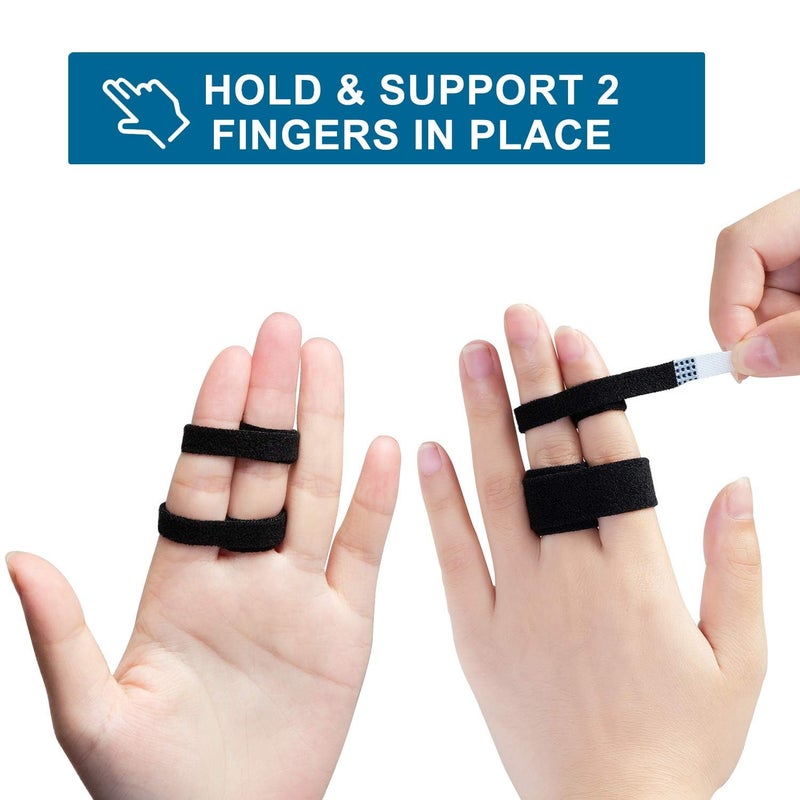 Sumifun Finger Buddy Wraps, 6 PCS Finger Loops Tapes for Broken, Jammed, Swollen Finger or Dislocated Joint, Splints Brace for Pinky Ring Middle Index Trigger Finger, Toe Strap Bandage - Image 5