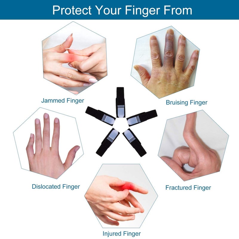 Sumifun Finger Buddy Wraps, 6 PCS Finger Loops Tapes for Broken, Jammed, Swollen Finger or Dislocated Joint, Splints Brace for Pinky Ring Middle Index Trigger Finger, Toe Strap Bandage - Image 2