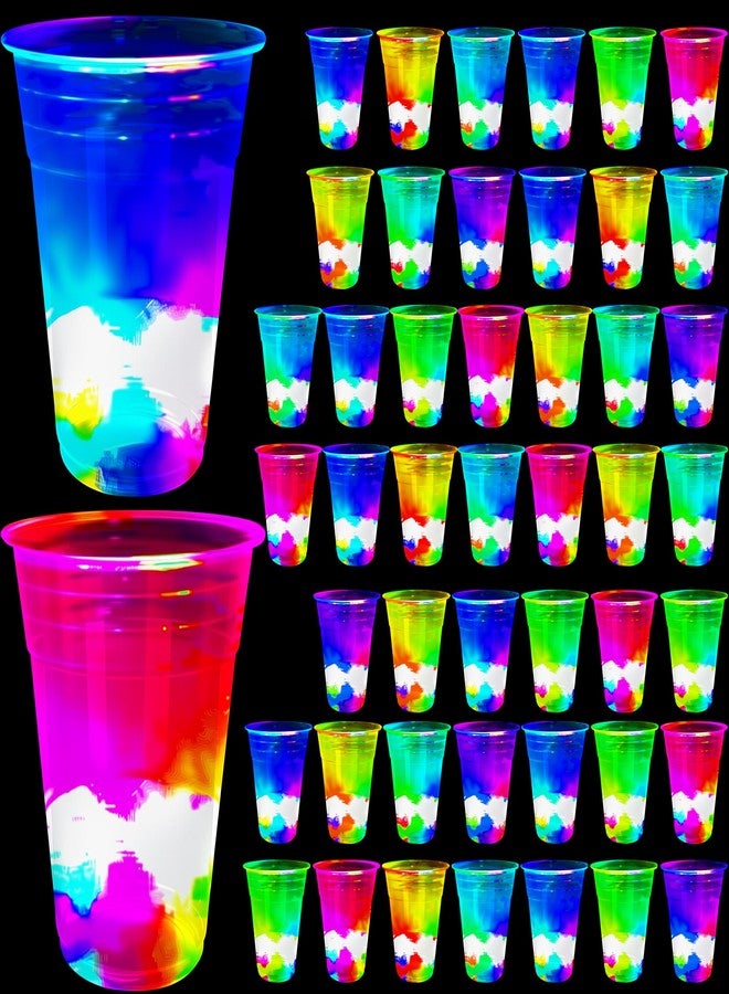 Drayear 48 Pack 16oz Glow Party Cups with LED Light Coasters Flashing Drinkware Parties Light Up Cup Set for Weddings Birthdays Concerts Bar Night Events - Image 1
