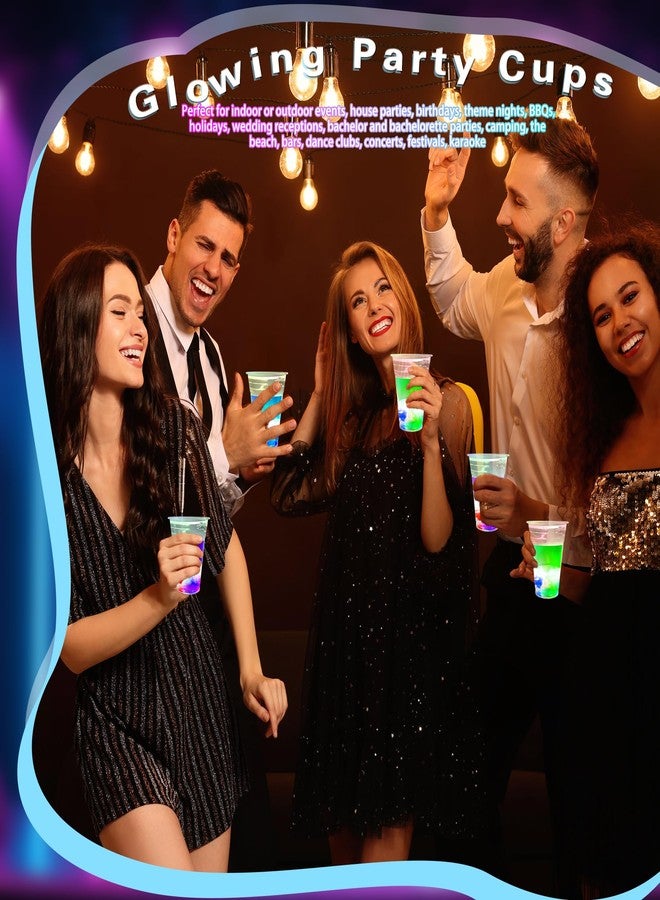 Drayear 48 Pack 16oz Glow Party Cups with LED Light Coasters Flashing Drinkware Parties Light Up Cup Set for Weddings Birthdays Concerts Bar Night Events - Image 5