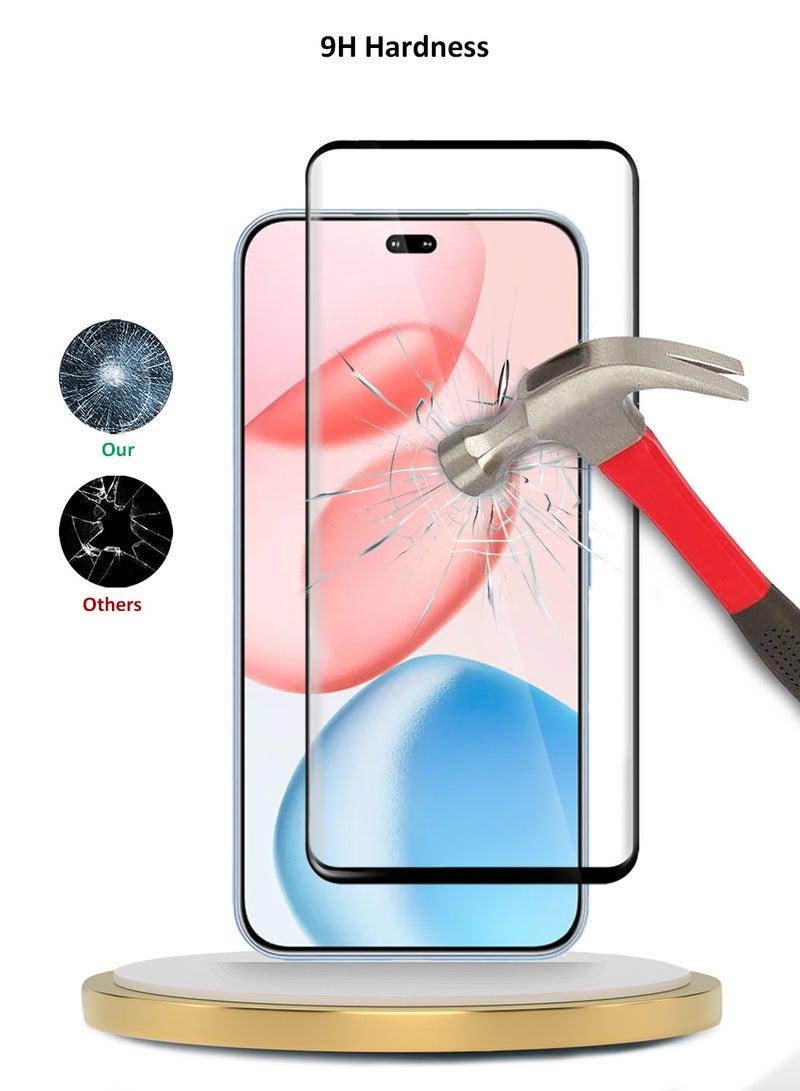 دبليو تيك حماية شاشة زجاجية مقساة بحواف كاملة مع لاصق كامل لجهاز Honor 400 Pro 5G 2025 Premium Edge-Pro (MSGPCN) - شفاف/أسود - Image 2