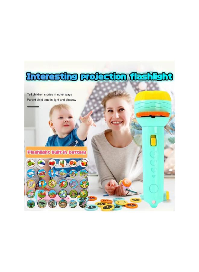 Slide Projector Torch Projection Light, Mini Projector Flashlight Animals Dinosaur Torches Lamp Educational Toy Learning Bedtime Night Light for Kids, Infant, Toddler, Children Birthday Gift  - Image 3