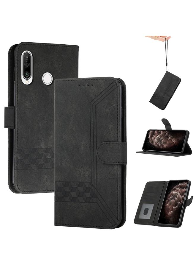 Zaboon Case For Huawei P Smart 2019 Cubic Skin Feel Flip Leather Phone Case - Image 1