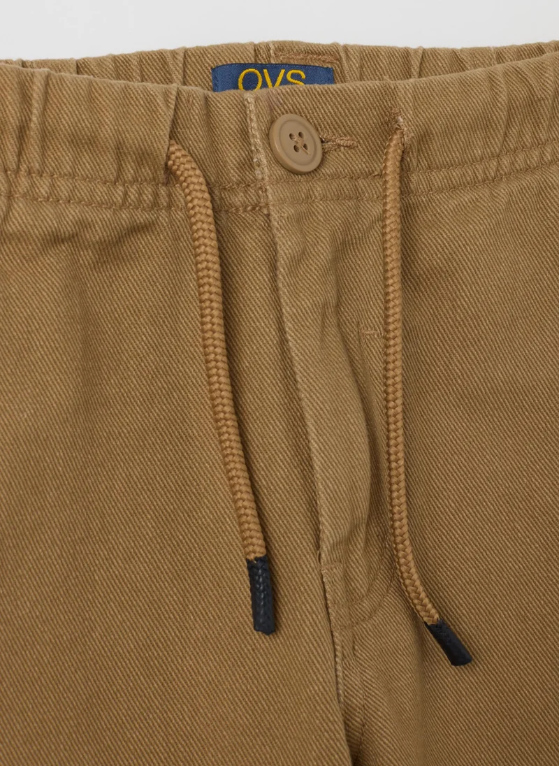 Ovs OVS Brown Regular Fit Pure Cotton Jogger Trousers For Children