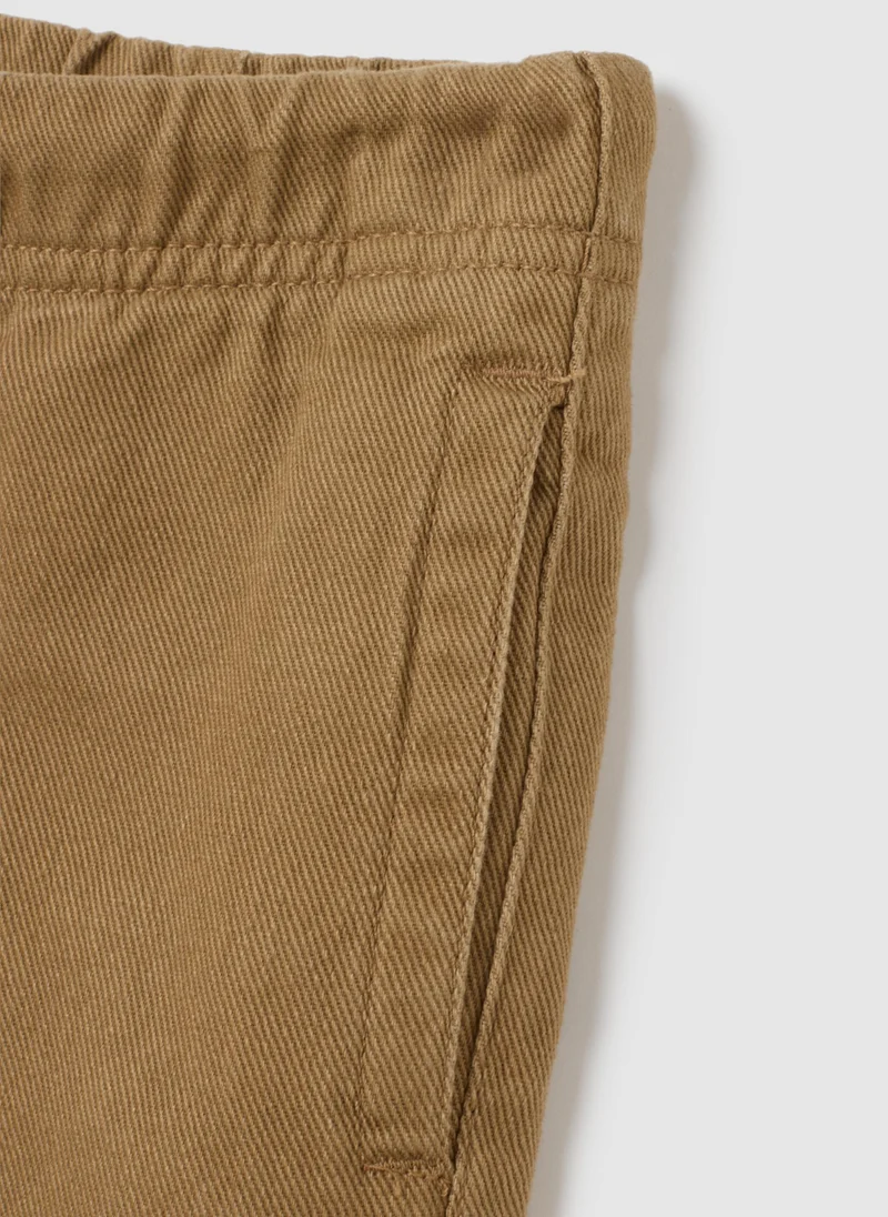 Ovs OVS Brown Regular Fit Pure Cotton Jogger Trousers For Children