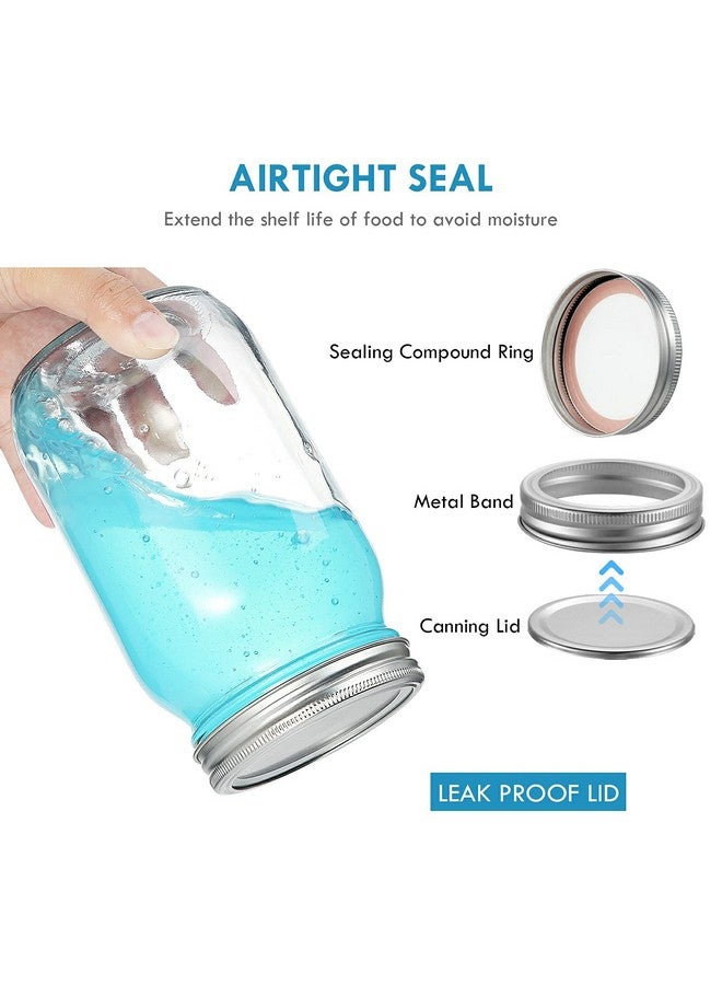 YEBODA 4 Pack Wide Mouth Mason Jars 32oz Glass Canning Jars with Airtight Lids and Bands for Preserving, Jam, Honey, Jelly, Wedding Favors, Sauces, Meal Prep, Overnight Oats, Salad, Yogurt - Image 4