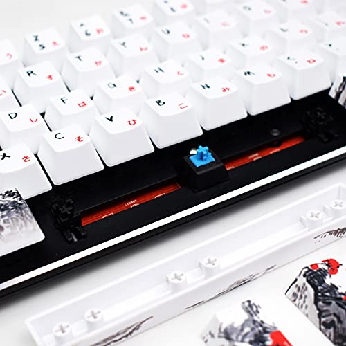 MOLGRIA Keycaps 71 Set for Gaming Mechanical Keyboard, Custom PBT OEM Profile Key caps Japanese Font with Keycap Puller for Cherry MX 71/61 60 Percent Keyboard(Plum Blossom) - Image 5