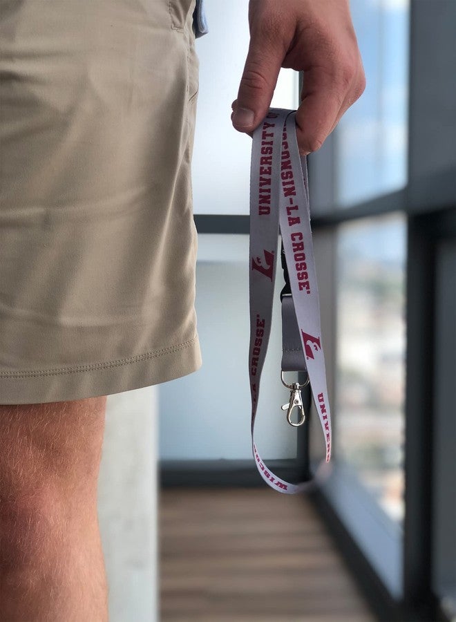 Desert Cactus University of Wisconsin La Crosse Lanyard UWLAX Eagles Car Keys ID Badge Holder Keychain Detachable Breakaway Snap Buckle (Gray) - Image 5