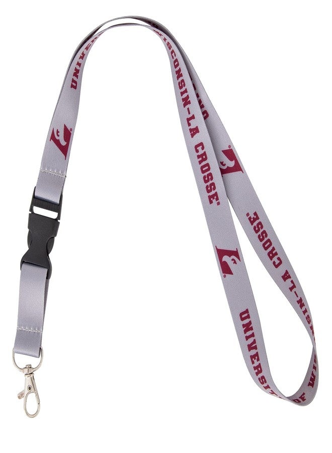 Desert Cactus University of Wisconsin La Crosse Lanyard UWLAX Eagles Car Keys ID Badge Holder Keychain Detachable Breakaway Snap Buckle (Gray) - Image 1