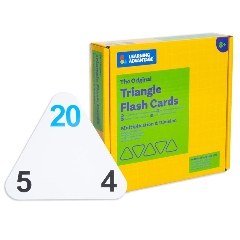 Learning Advantage Original Triangle Flash Cards Multiplication and Division Set of 20 Math Games and Flash Cards Home or Classroom Math - Image 2