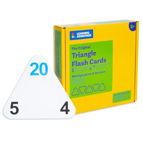 Learning Advantage Original Triangle Flash Cards Multiplication and Division Set of 20 Math Games and Flash Cards Home or Classroom Math - Image 1