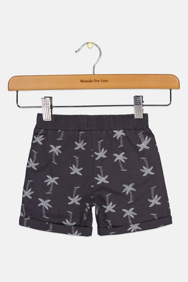 Cool Club Toddlers Boy Allover Print Shorts, Dark Grey - Image 2