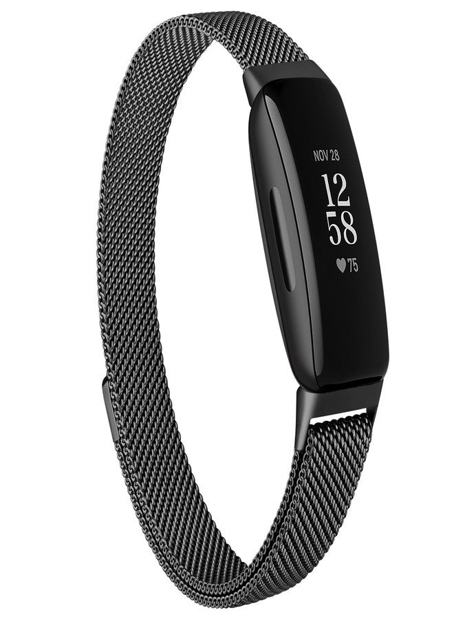 Vanjua for Fitbit Inspire 2 / Inspire 3 / Inspire/Inspire HR Bands Women Men, Stainless Steel Metal Mesh Loop Adjustable Magnetic Wristband Replacement Strap for Fitbit Inspire 2 Fitness Tracker - Image 1