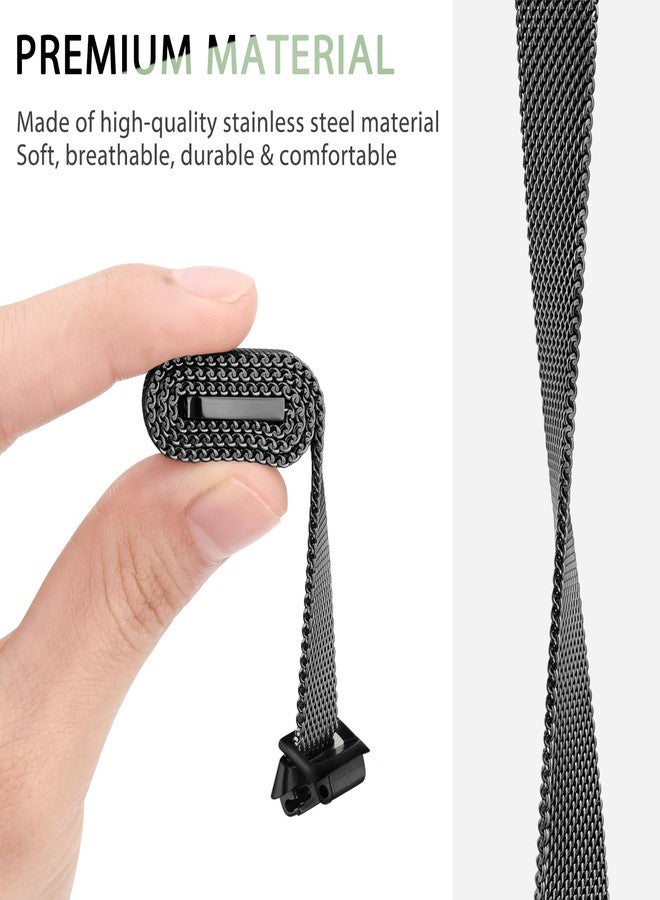 Vanjua for Fitbit Inspire 2 / Inspire 3 / Inspire/Inspire HR Bands Women Men, Stainless Steel Metal Mesh Loop Adjustable Magnetic Wristband Replacement Strap for Fitbit Inspire 2 Fitness Tracker - Image 5