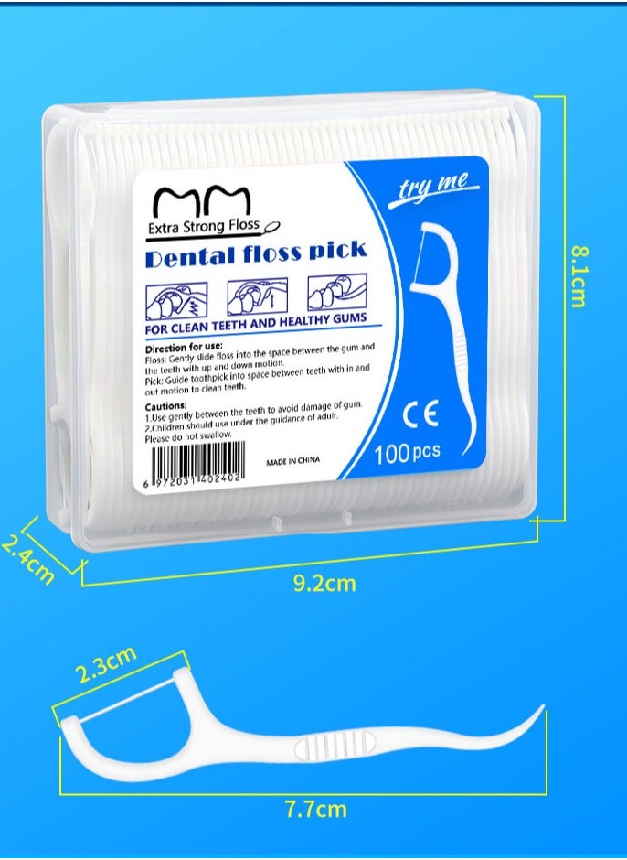 Gasin 100pcs High Tensile Round Thread Disposable Dental Floss Stick Toothpick Oral Care  - Image 2