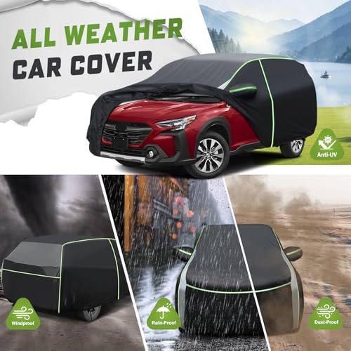Mixsuper Liner Car Cover for Hyundai Tucson 2004-2026, 7 Layers Waterproof Car Cover Accessories for Tucson with Zipper Door, Windproof Straps, Reflective Strips, Anti-UV, All Weather - Image 4