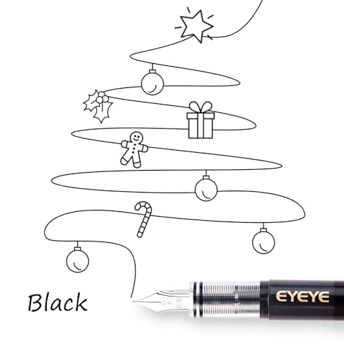 EYEYE Disposable Fountain Pens Fine Point, 4 Black 4 Blue Fountain Pens or Writing, Stainless Steel Nib, Smooth Writing for Journaling, Drafting, Sketching, Doodling & Office Supplies - Image 5