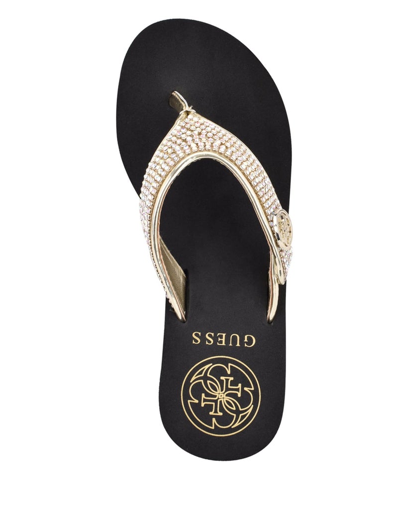 Guess Women's Sarraly4 Wedge Sandal, Gold 771, 11 - Image 5