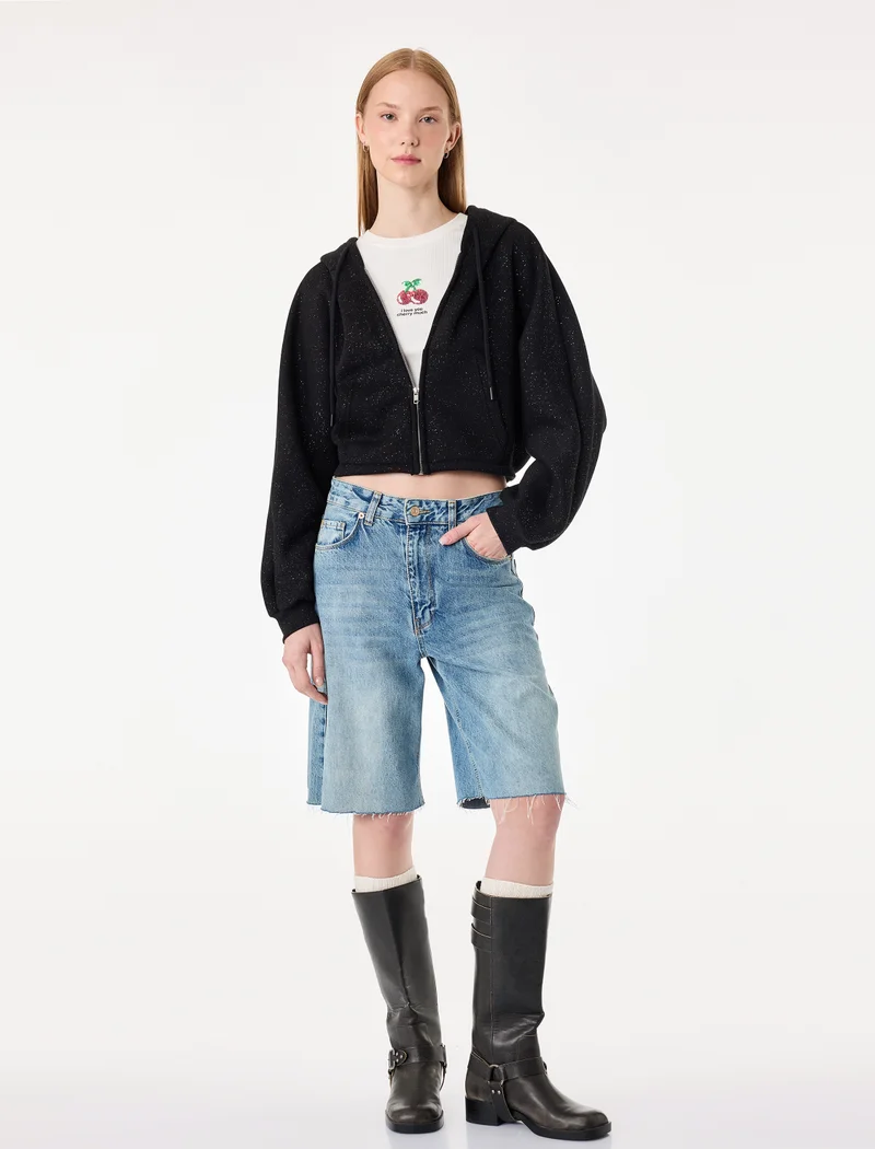 Koton Crop Sweatshirt