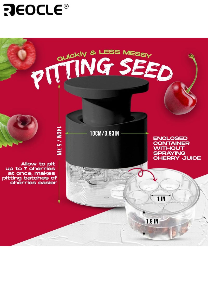 ريوكل أداة نزع نواة الكرز بسبع فتحات - إزالة فعالة للنوى وتصميم مضغوط مع متانة عالية لصنع المربى - Image 5