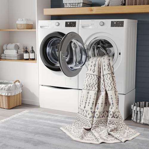 Art&Tuft Area Rug 5x7, Super Soft Ultra-Thin Moroccan Washable Rugs 5x7, Anti-Slip Backing Rugs for Living Room, Foldable Geometric Machine Washable Area Rug(5'x7', Ivory) - Image 5