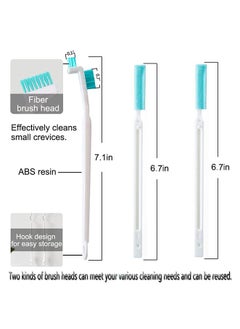 Muyixin Bottle Caps Brush Tiny Window Door Track Groove Gap Cleaning Brush Cleaner Tool with Thin Handles for Small Hole Corner Spaces（3pieces/Pack） Blue  - Image 4