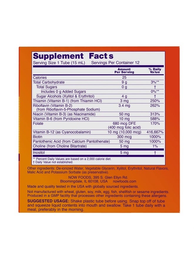 now Foods B-12 10,000mcg Shots 0.5 ounce 12 Count Box Mixed Berry - Image 2