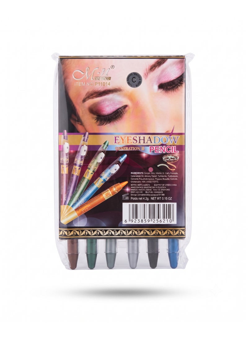 Mn MENOW MeNow Eyeshadow Pencil Set of 6 with Sharpener, Set No. C - Image 3