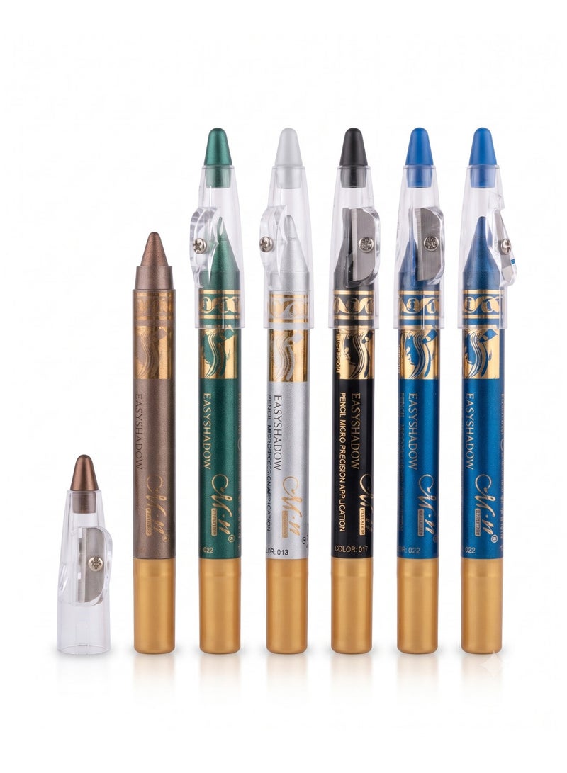 Mn MENOW MeNow Eyeshadow Pencil Set of 6 with Sharpener, Set No. C - Image 1