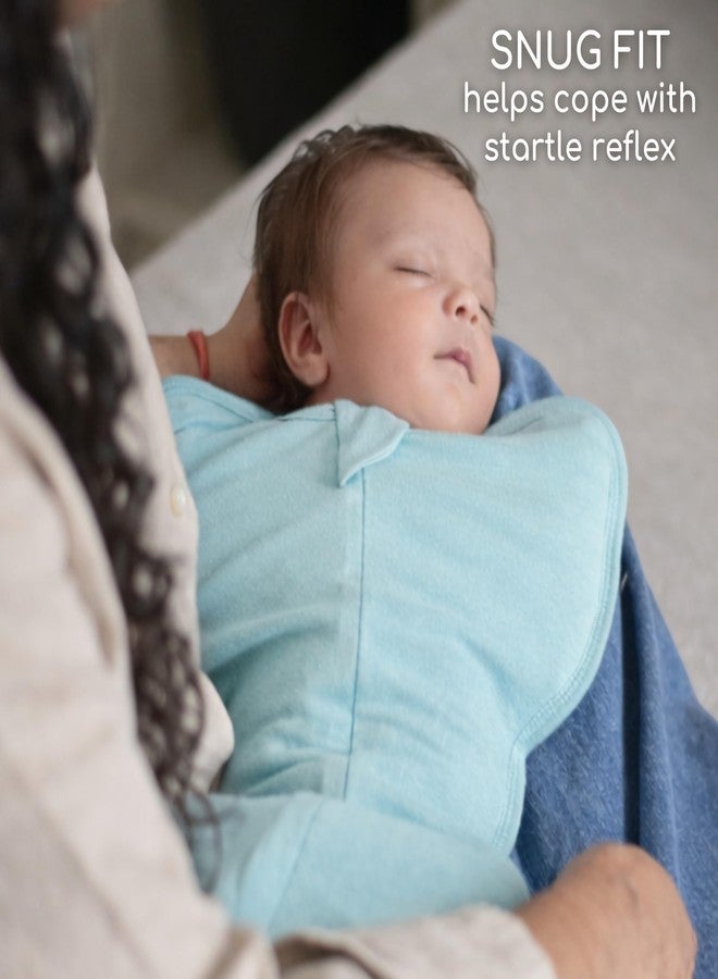 Cocoon Care Bamboo Cotton Knit Strato Solid Sleep Sack for Baby | Soft Breathable Lightweight Wearable Blankets | Blue 0-1M - Image 5