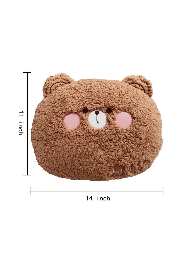Generic - Bear Plush Pillow, Large Bear Stuffed Animal (14*11 inch), Adorable Bear Plush Toy Big Hugging Pillow, Home Cushion Decoration Birthday Travel Gift for Kids Adults Girls Boys - Image 1