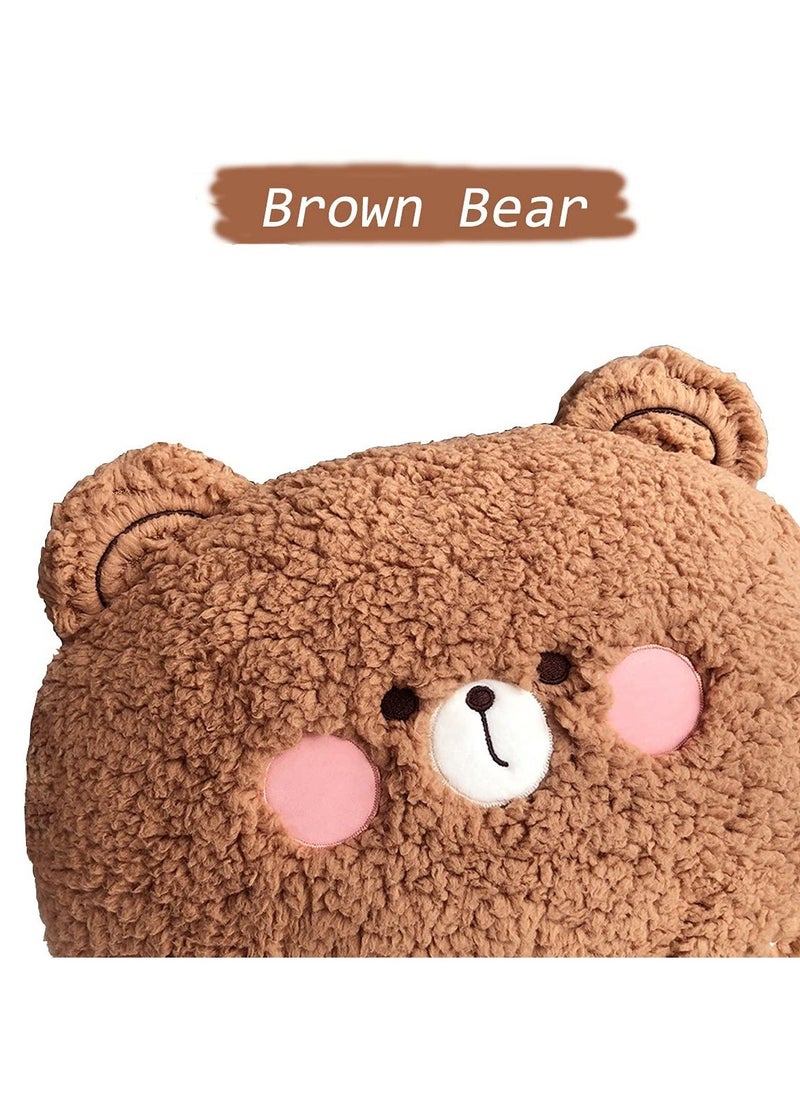 Generic - Bear Plush Pillow, Large Bear Stuffed Animal (14*11 inch), Adorable Bear Plush Toy Big Hugging Pillow, Home Cushion Decoration Birthday Travel Gift for Kids Adults Girls Boys - Image 1