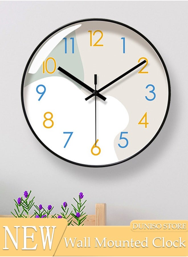 DUNISO Creative Wall Clock, 10 inch Modern Battery Operated Wall Clocks, Silent Non Ticking Small Analog Clock for Living Room, Office, Home, Bedroom, Kids Kitchen, Bathroom  - Image 1