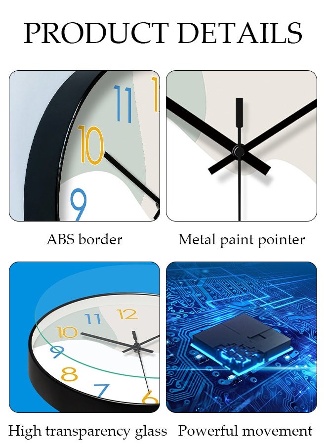 DUNISO Creative Wall Clock, 10 inch Modern Battery Operated Wall Clocks, Silent Non Ticking Small Analog Clock for Living Room, Office, Home, Bedroom, Kids Kitchen, Bathroom  - Image 3