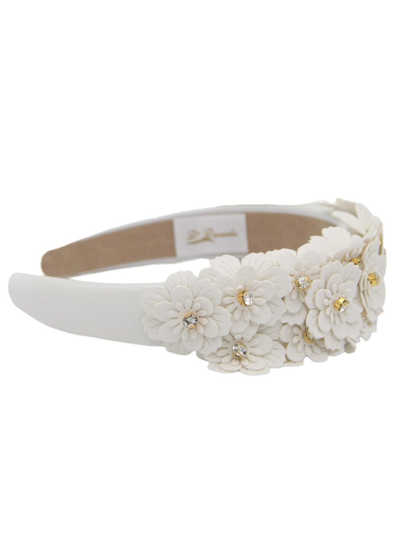 D'Daniela Erica Beige Embroidery Headband  For Girls - Image 3