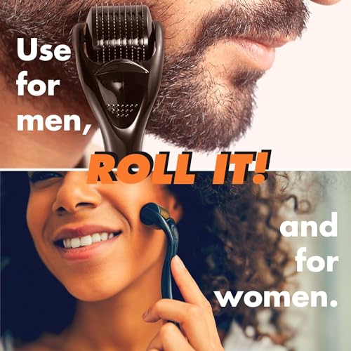 RUBAB MEN 1.5mm Derma Roller for Hair Regrowth & Beard Growth | 540 Titanium Alloy Microneedles | Activator for Patchy Beard, Scalp, Face & Skin| Comes with Travel Case - Image 3
