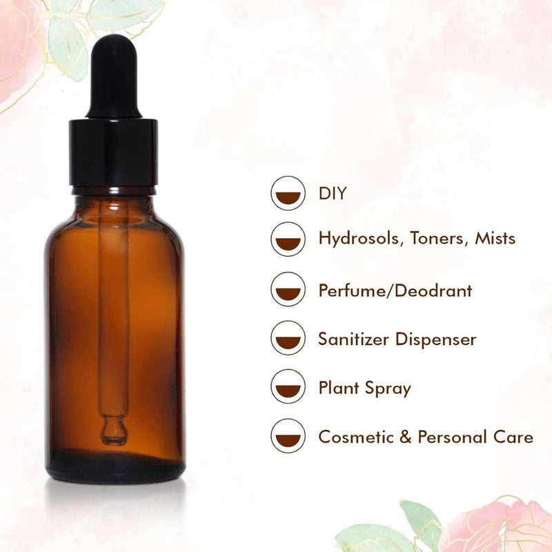 Flora Fresh زجاجة قطارة من الكهرمان - قابلة لإعادة التعبئة ومضادة للتسرب مع سدادة قطارة - مثالية للزيوت الأساسية، السيرومات، مستحضرات التجميل DIY والسوائل بني أسود-100 مل (عبوة من-10) - Image 5