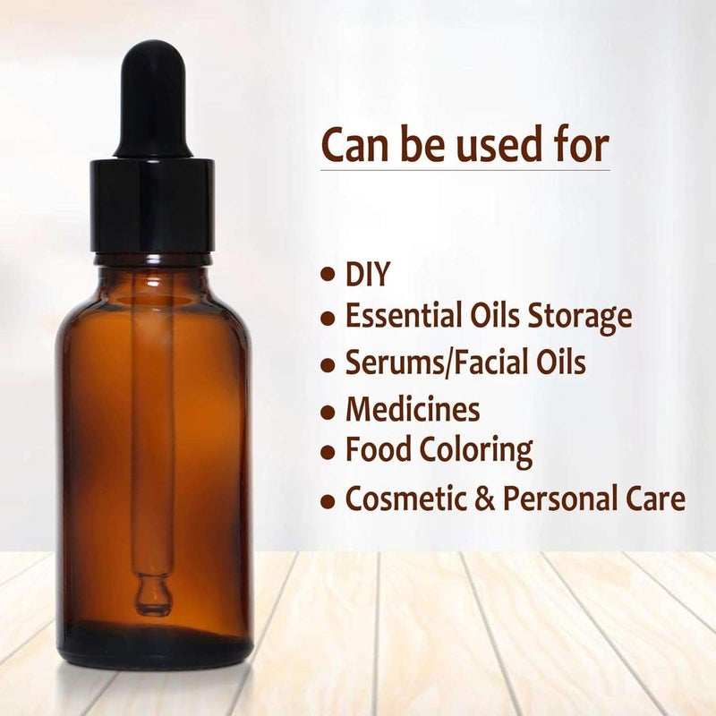 Flora Fresh زجاجة قطارة من الكهرمان - قابلة لإعادة التعبئة ومضادة للتسرب مع سدادة قطارة - مثالية للزيوت الأساسية، السيرومات، مستحضرات التجميل DIY والسوائل بني أسود-100 مل (عبوة من-10) - Image 4