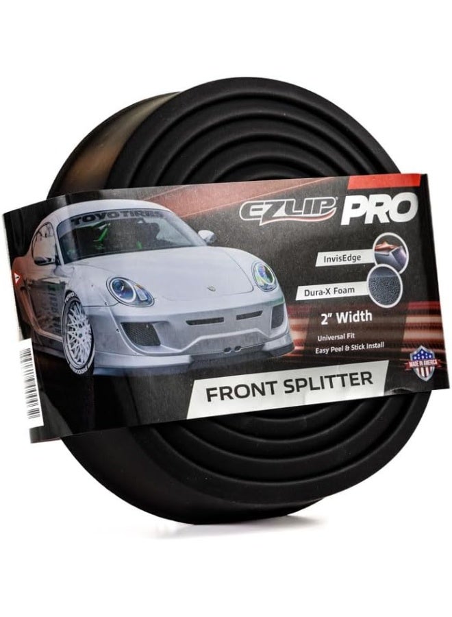 EZ Lip Front Splitter PRO – Universal Fit 2-inch Lip Spoiler, Car Accessory to Protect and Customize Your Ride, Black - Image 1