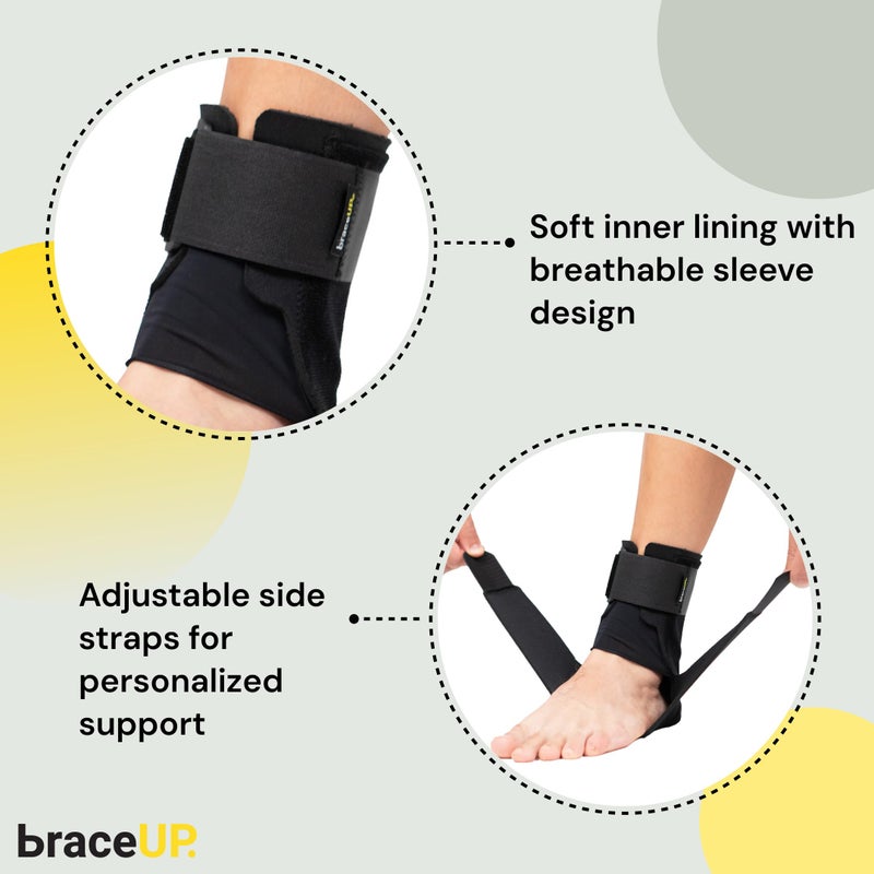 BraceUP Ankle Brace - Relieve Pain, Enhance Stability for Foot Pain, Sprained Ankle, Achilles Tendonitis, Men and Women - Image 4