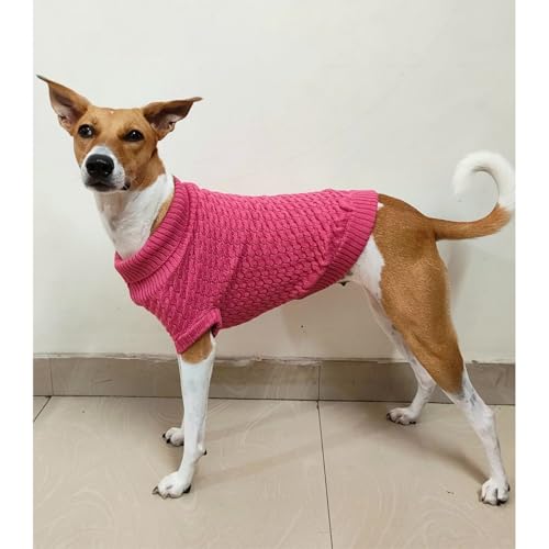 Lulala Dog Sweater for Winter – Warm Woolen Knitwear for Small & Medium Dogs – Soft & Comfortable Pet Pullover Jumper – Stylish Pink Dog Clothes for Cold Weather - Image 1