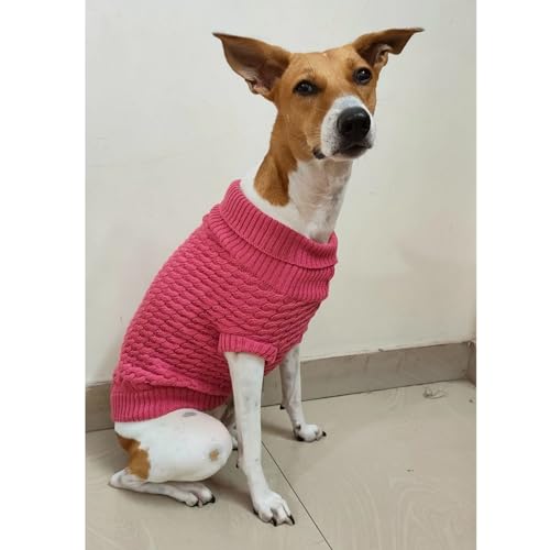Lulala Dog Sweater for Winter – Warm Woolen Knitwear for Small & Medium Dogs – Soft & Comfortable Pet Pullover Jumper – Stylish Pink Dog Clothes for Cold Weather - Image 4